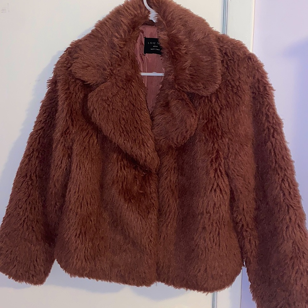Love Tree Pink Fur Blazer